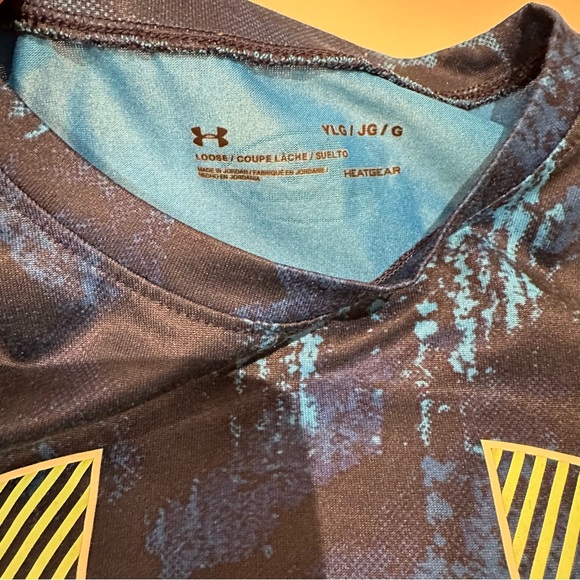 Under Armour Youth Boys Heat Gear T-Shirt, Blue Size L - Picture 4 of 4